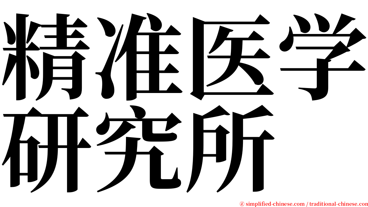 精准医学研究所 serif font