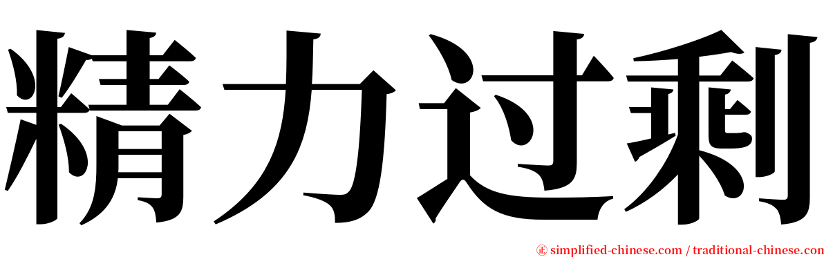 精力过剩 serif font