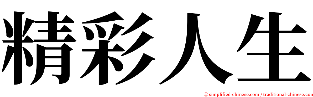 精彩人生 serif font