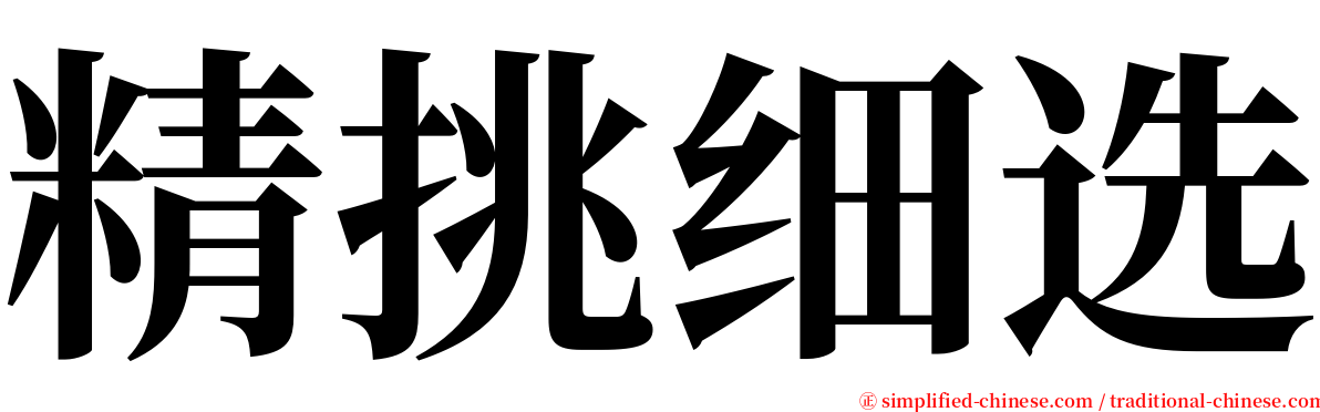 精挑细选 serif font