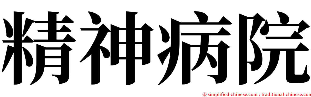 精神病院 serif font