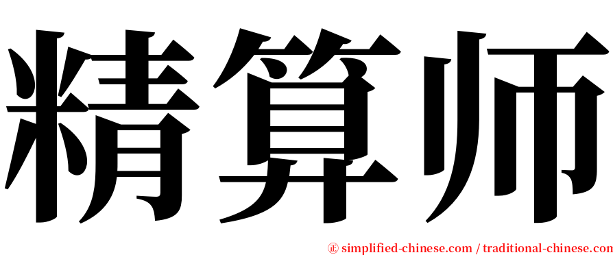 精算师 serif font