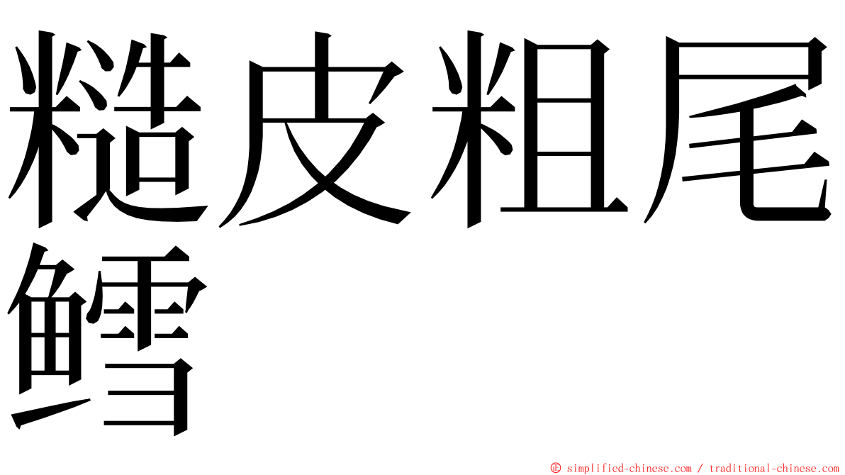 糙皮粗尾鳕 ming font