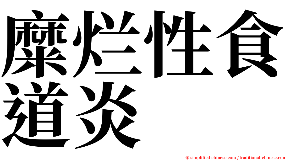 糜烂性食道炎 serif font