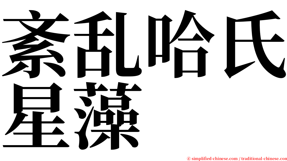 紊乱哈氏星藻 serif font