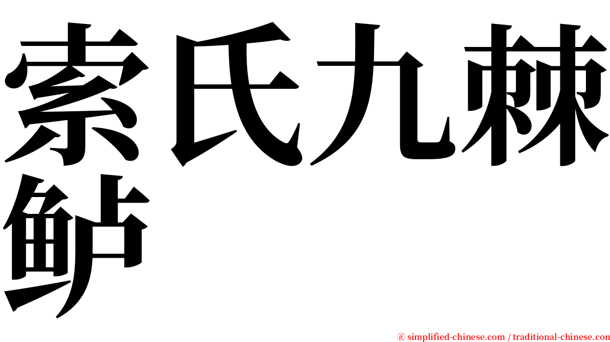 索氏九棘鲈 serif font