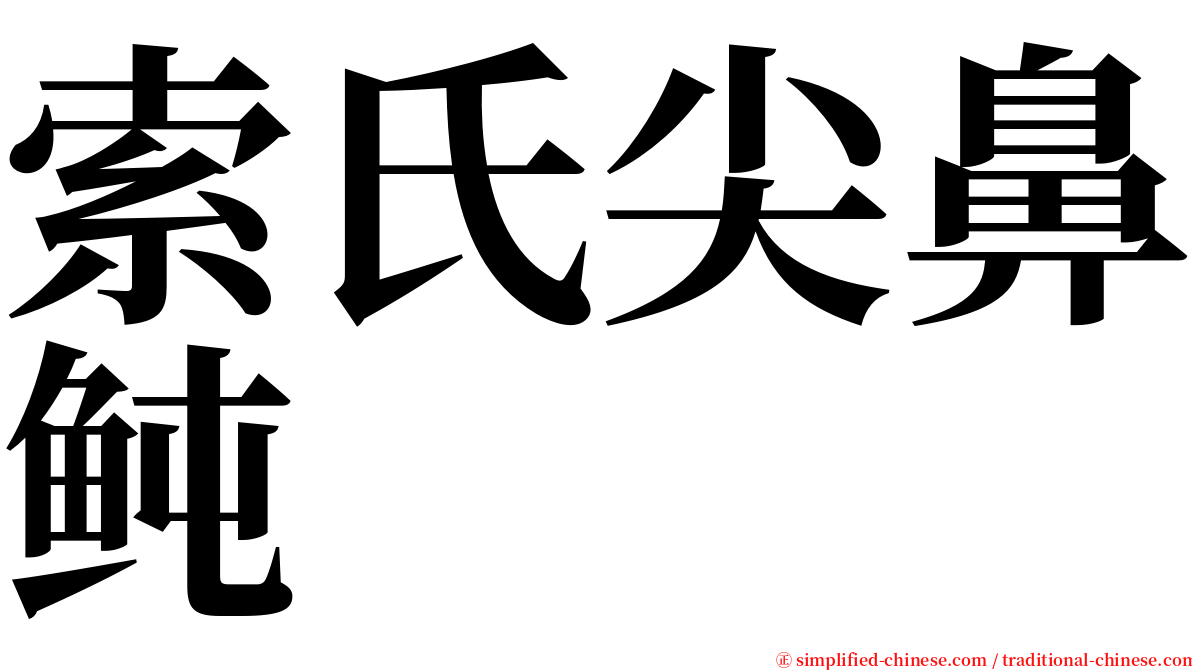 索氏尖鼻鲀 serif font