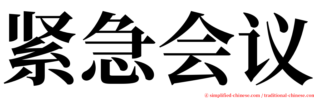 紧急会议 serif font