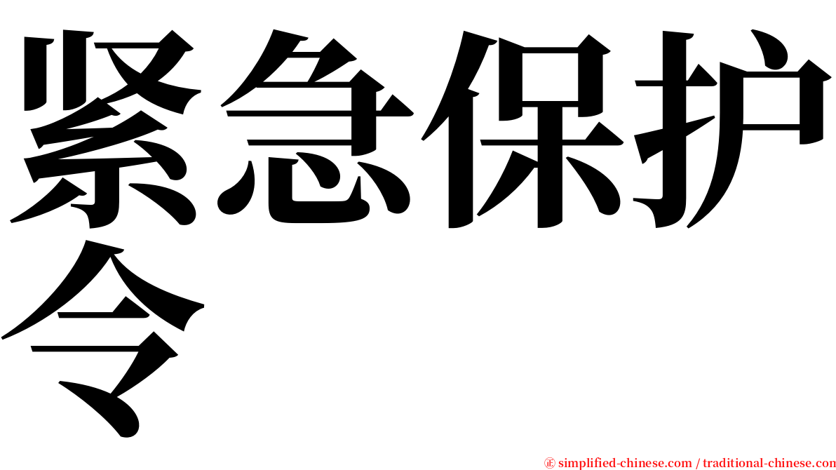 紧急保护令 serif font