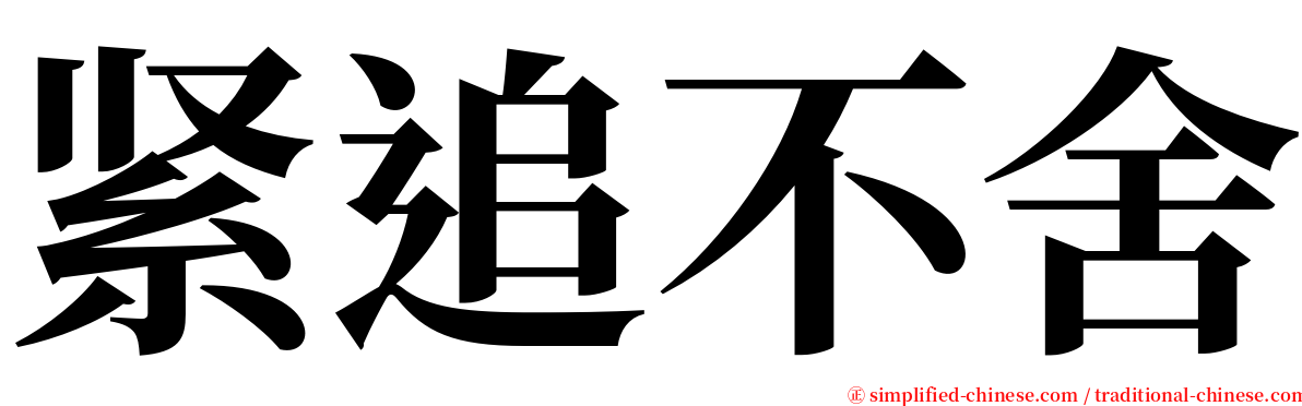 紧追不舍 serif font