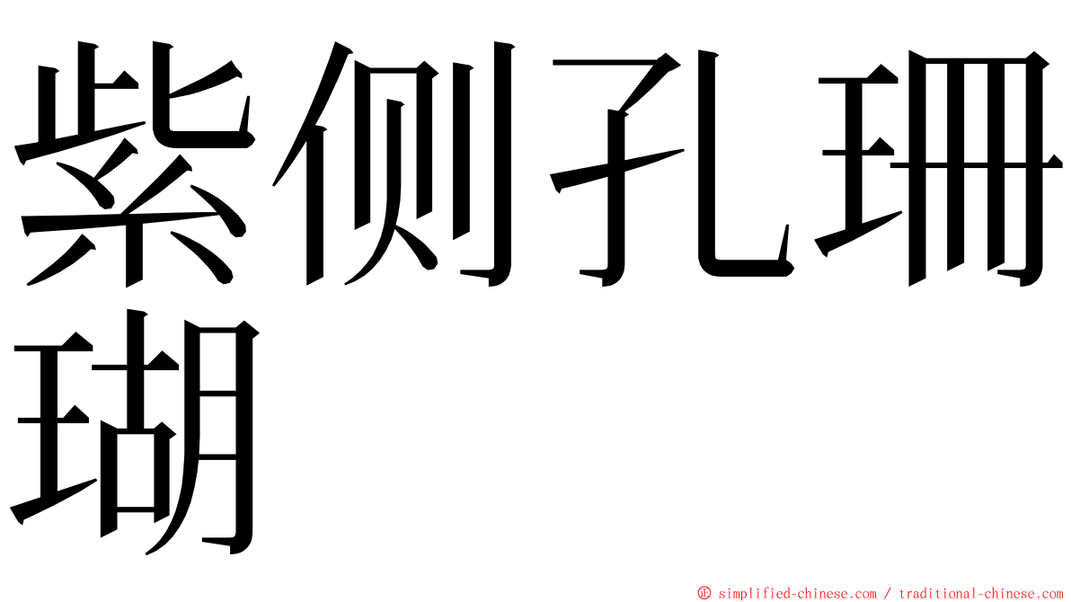 紫侧孔珊瑚 ming font