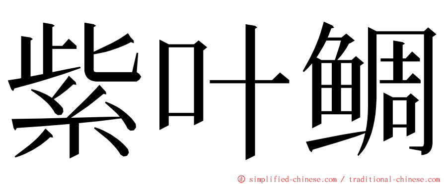 紫叶鲷 ming font