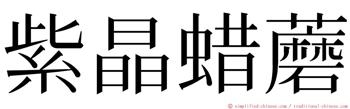 紫晶蜡蘑 ming font