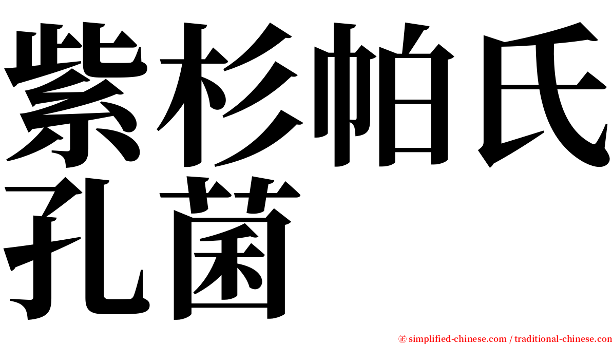 紫杉帕氏孔菌 serif font