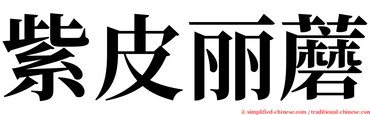 紫皮丽蘑 serif font