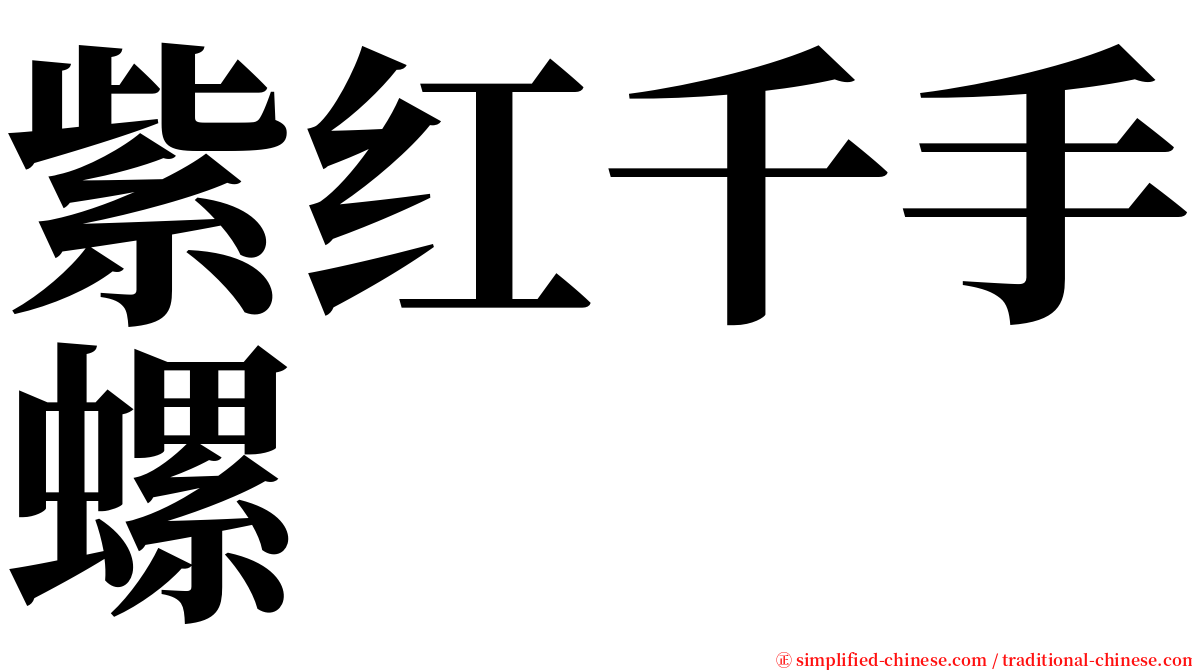 紫红千手螺 serif font