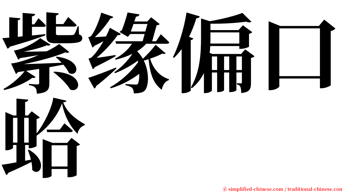 紫缘偏口蛤 serif font