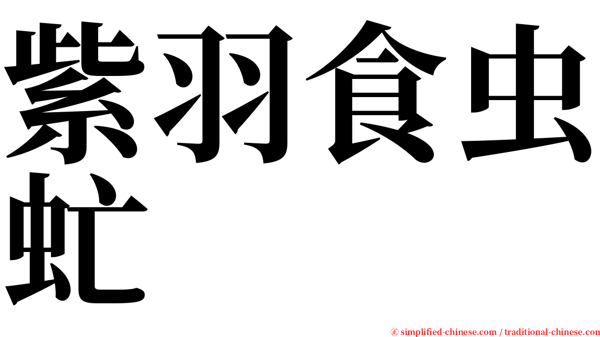 紫羽食虫虻 serif font