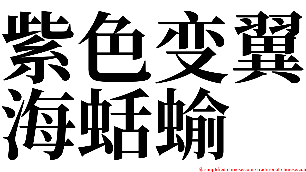 紫色变翼海蛞蝓 serif font