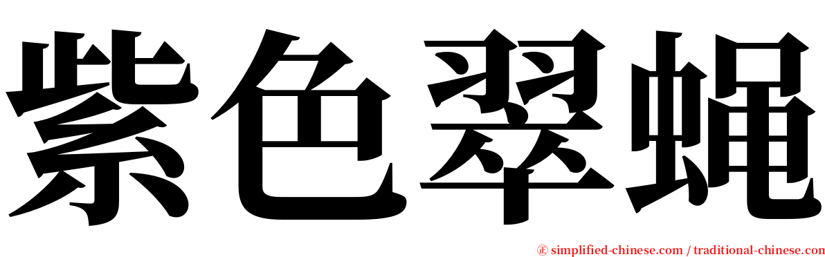 紫色翠蝇 serif font