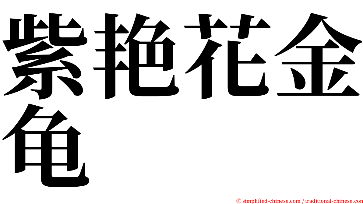 紫艳花金龟 serif font