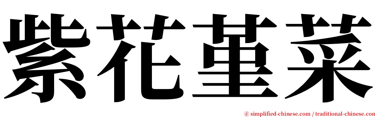 紫花堇菜 serif font