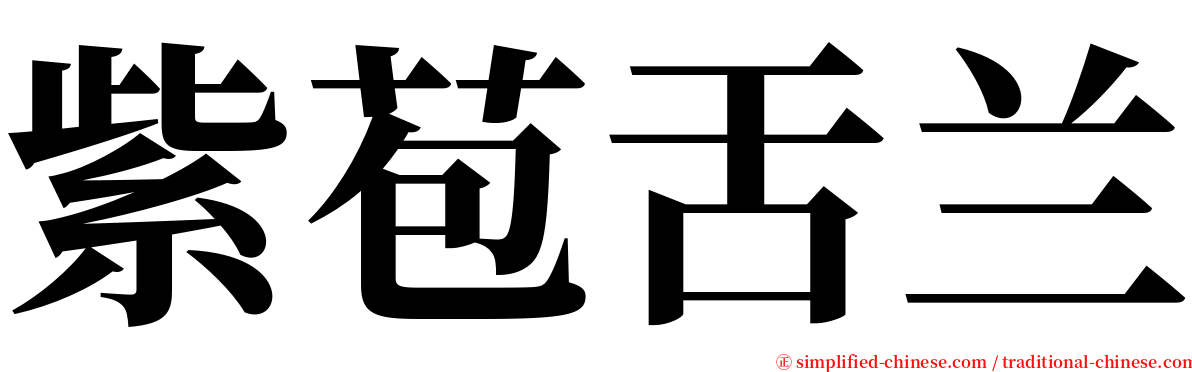 紫苞舌兰 serif font