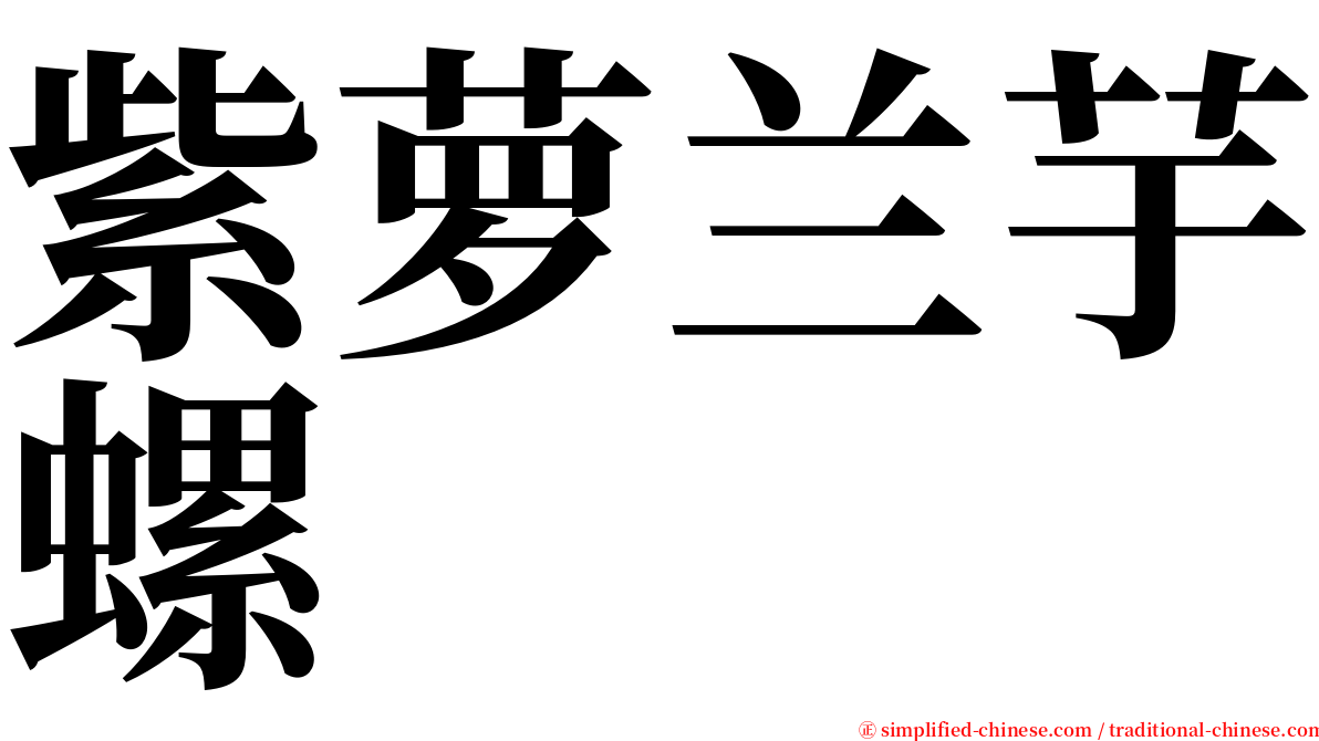 紫萝兰芋螺 serif font