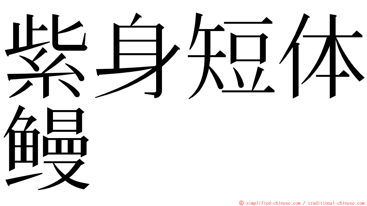 紫身短体鳗 ming font