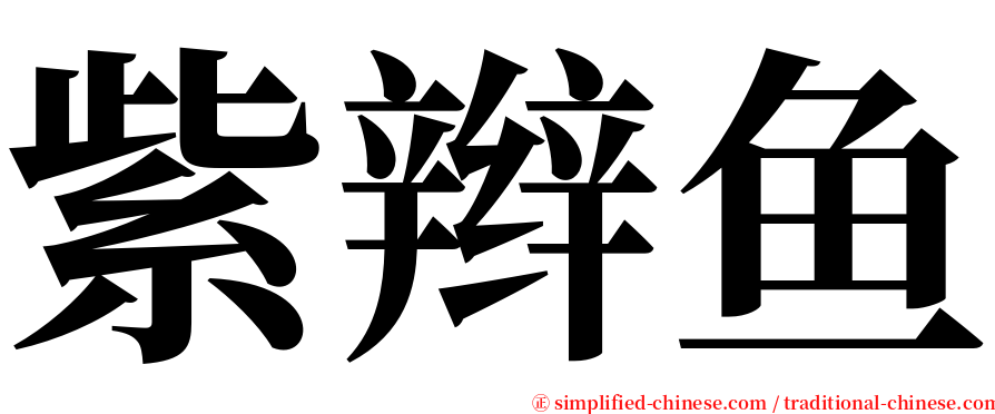 紫辫鱼 serif font