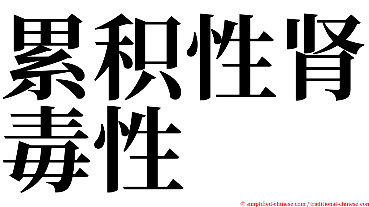 累积性肾毒性 serif font