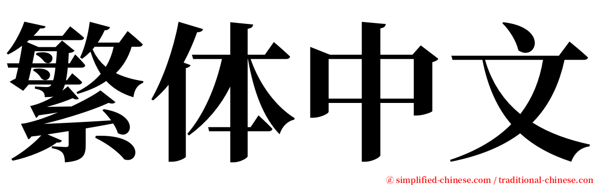 繁体中文 serif font