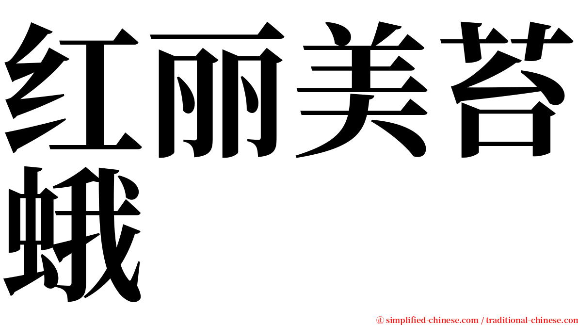 红丽美苔蛾 serif font