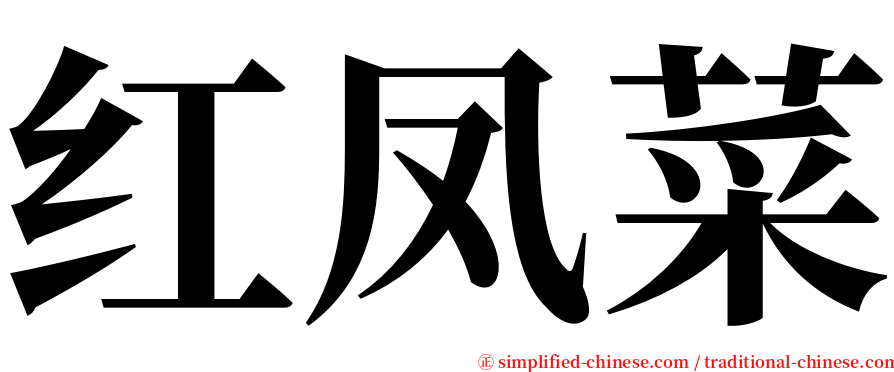 红凤菜 serif font