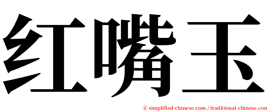 红嘴玉 serif font