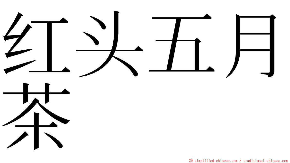 红头五月茶 ming font