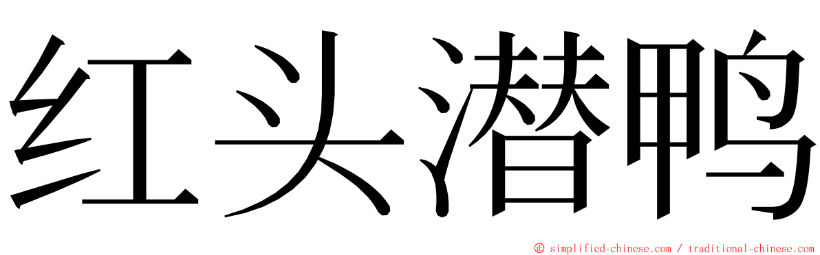 红头潜鸭 ming font