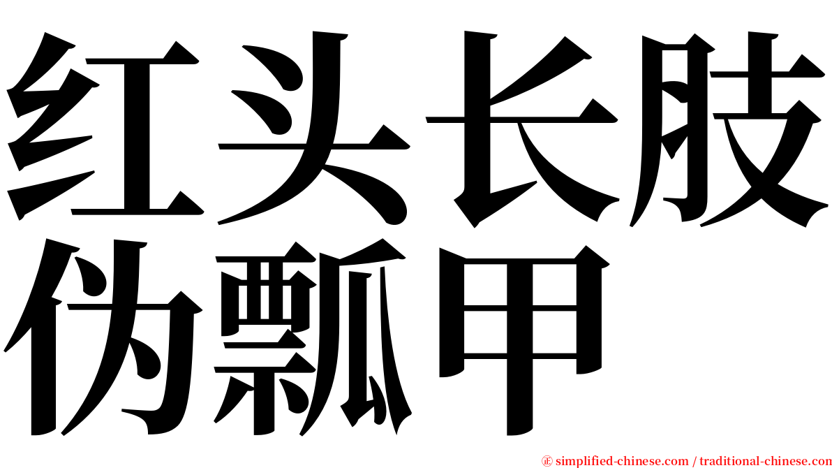 红头长肢伪瓢甲 serif font