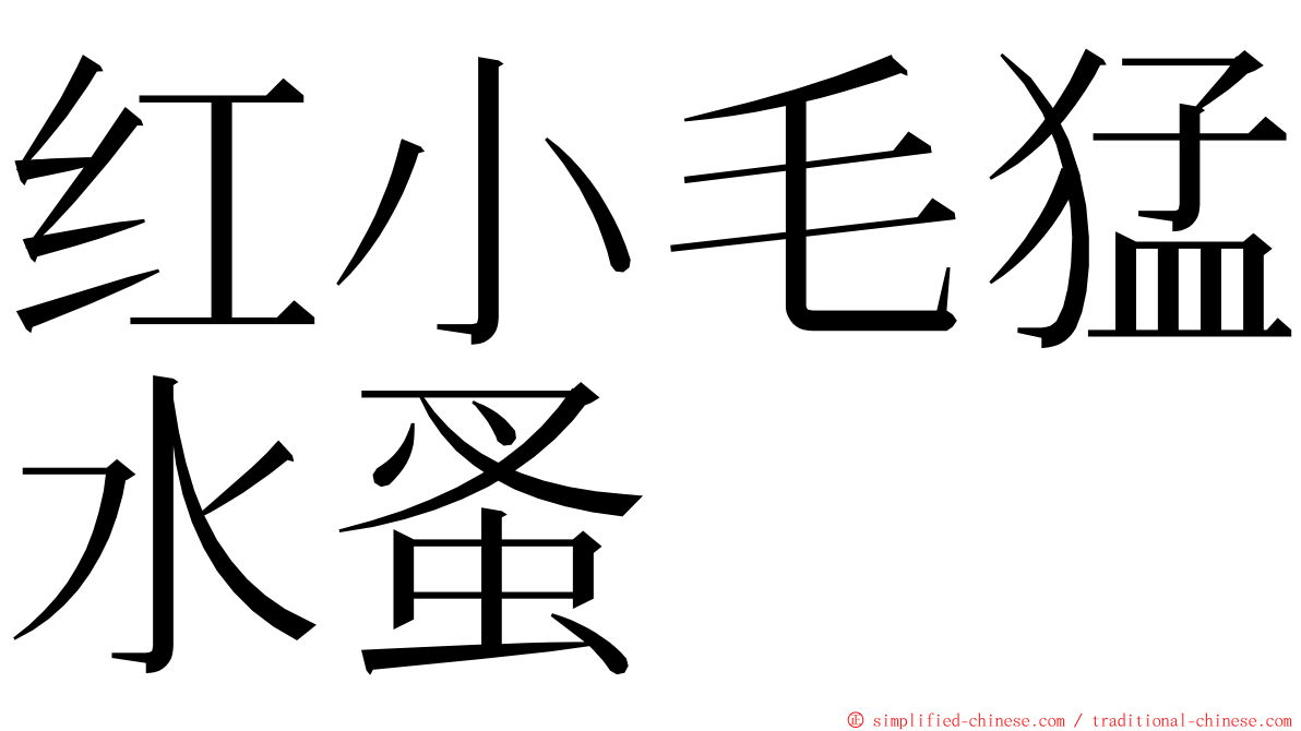 红小毛猛水蚤 ming font