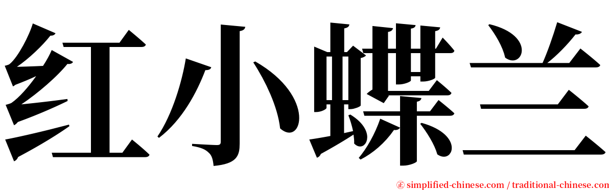 红小蝶兰 serif font