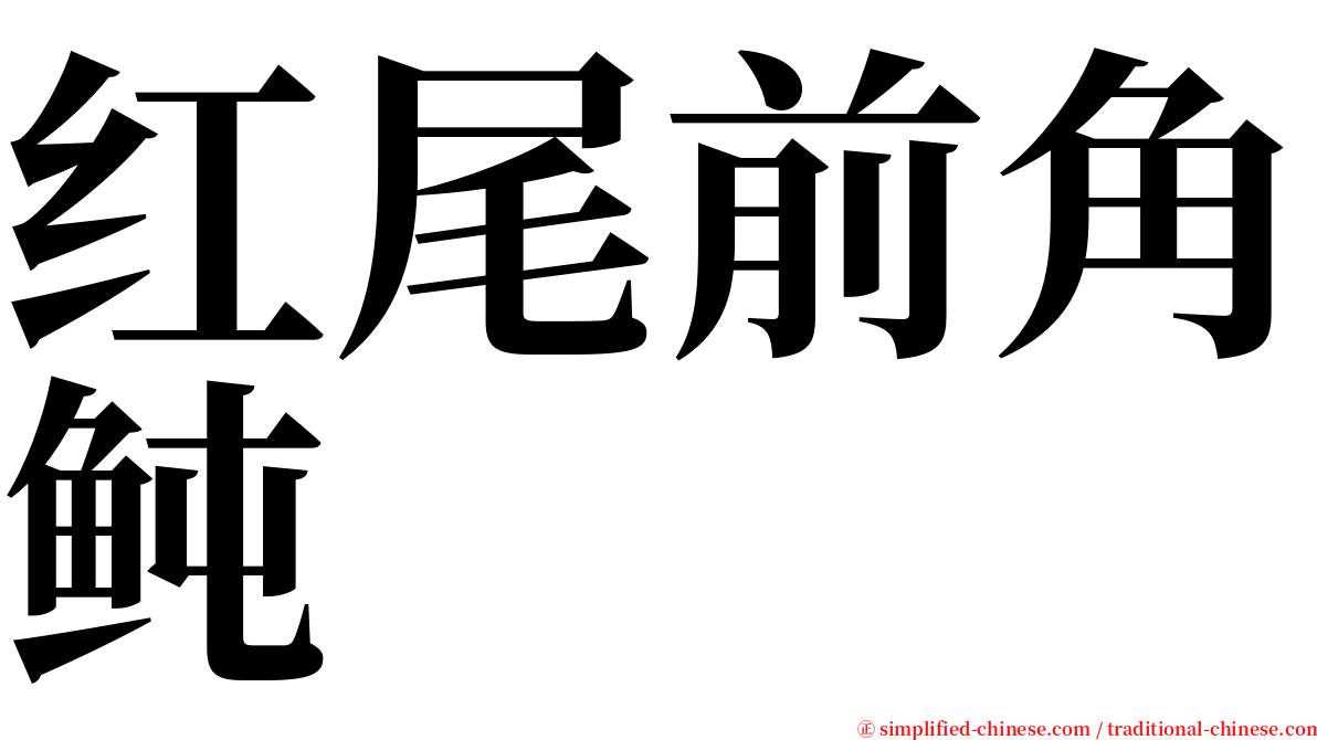 红尾前角鲀 serif font