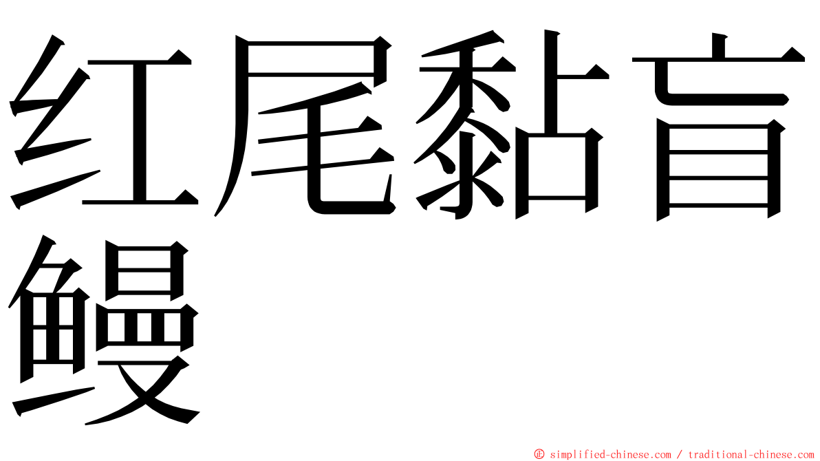 红尾黏盲鳗 ming font