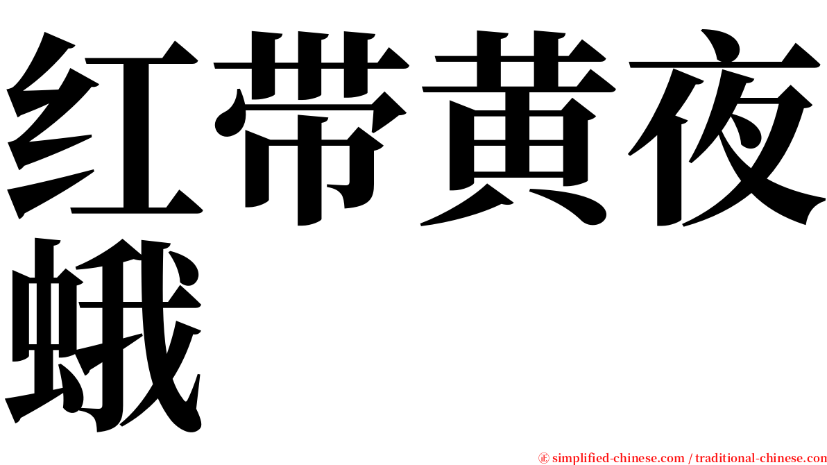 红带黄夜蛾 serif font