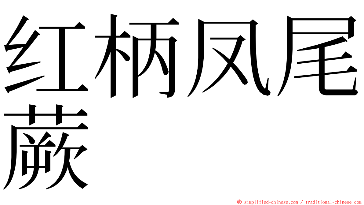 红柄凤尾蕨 ming font