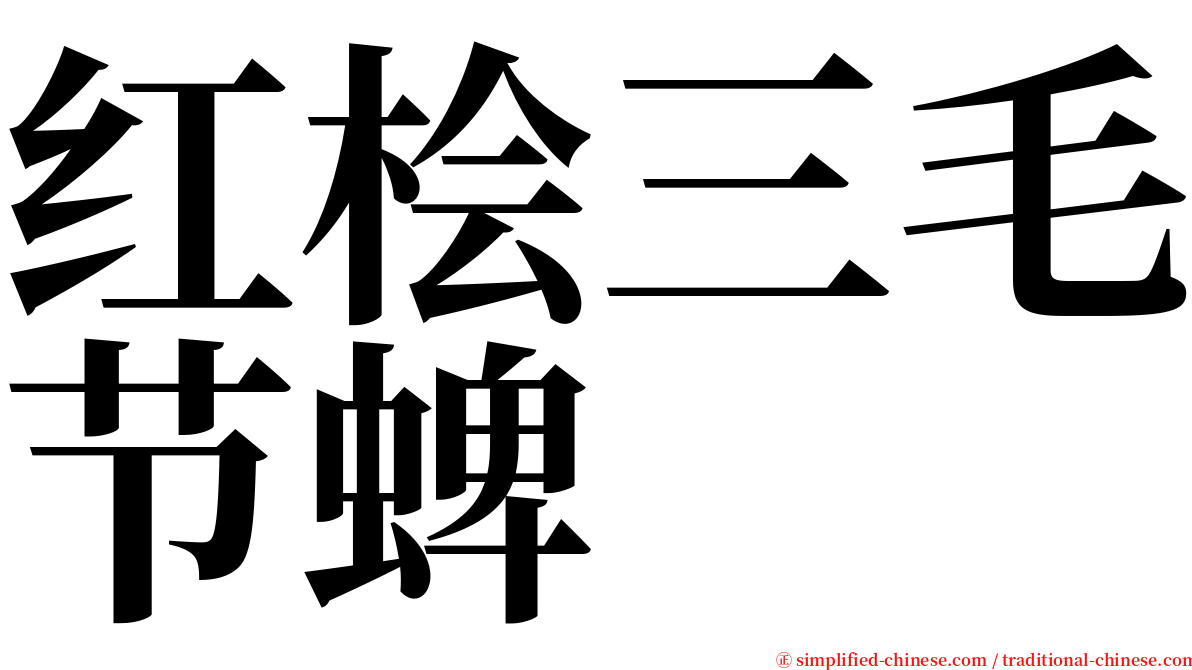 红桧三毛节蜱 serif font