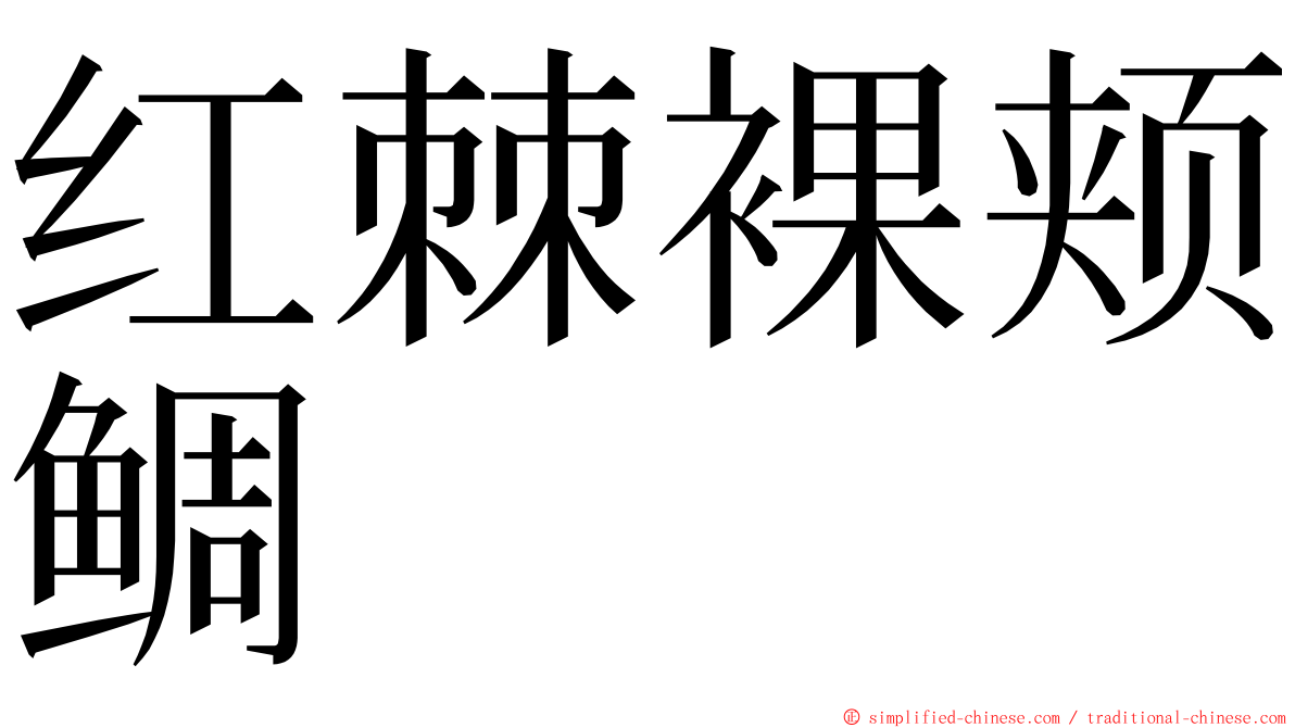 红棘裸颊鲷 ming font