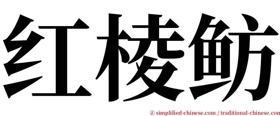 红棱鲂 serif font