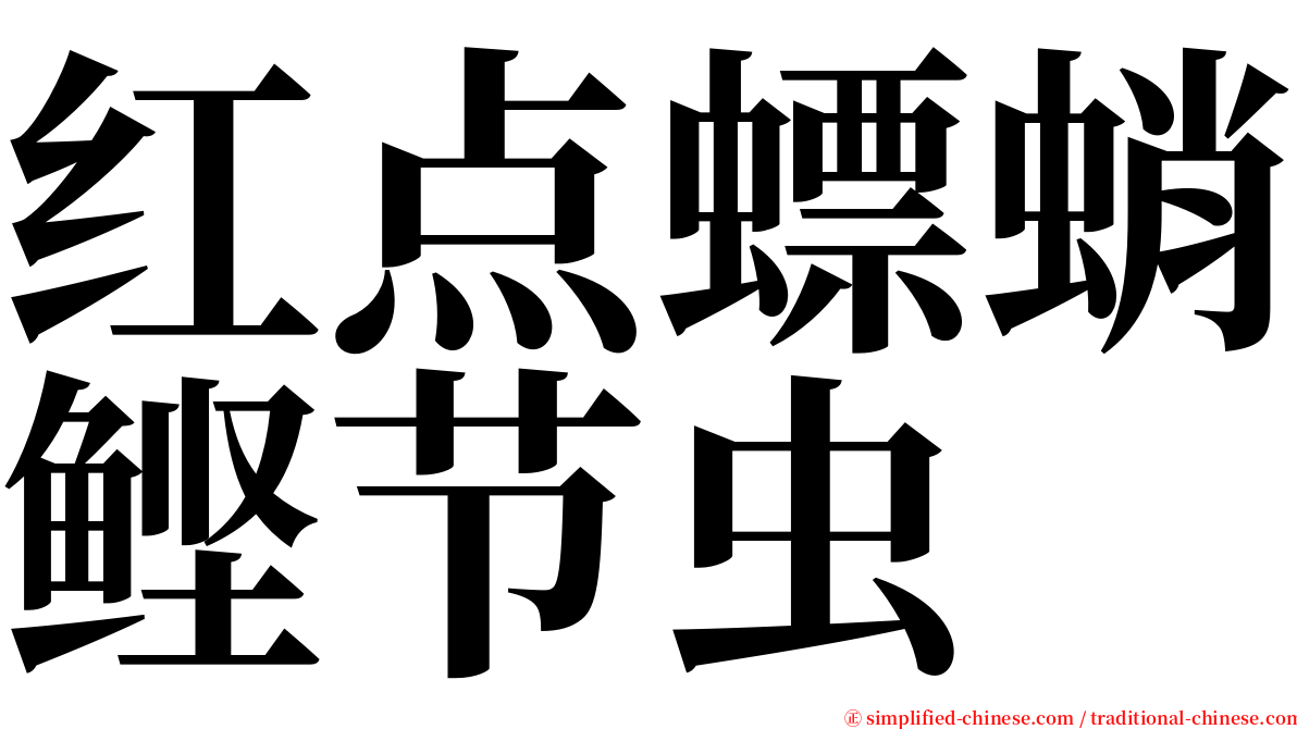 红点螵蛸鲣节虫 serif font