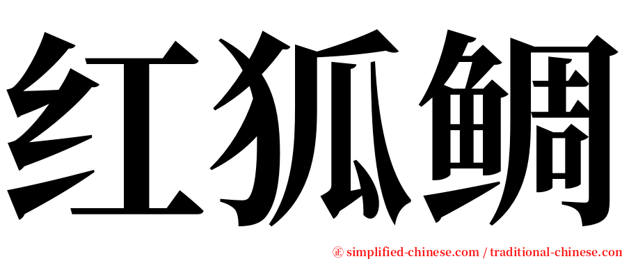 红狐鲷 serif font