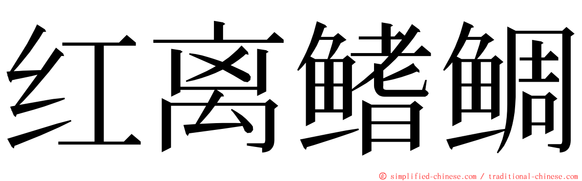 红离鳍鲷 ming font